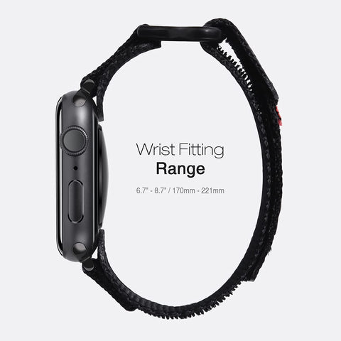 Nereides Rugged Black Nylon Apple Watch Band