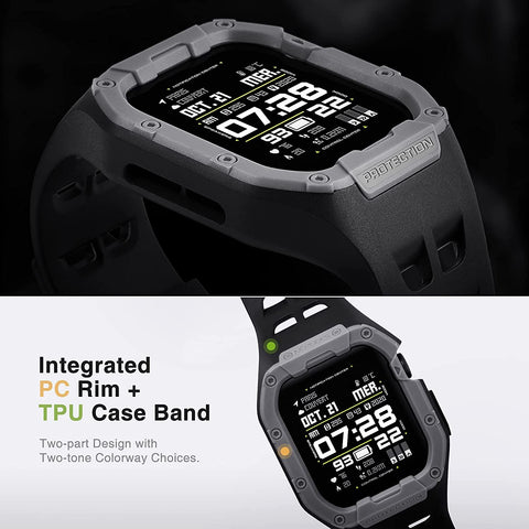 Nereides Black Rugged TPU Apple Watch Band