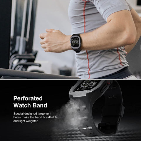 Nereides Black Rugged TPU Apple Watch Band