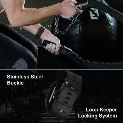 Nereides Black Rugged TPU Apple Watch Band