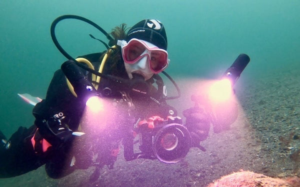 Scuba diver underwater photographer