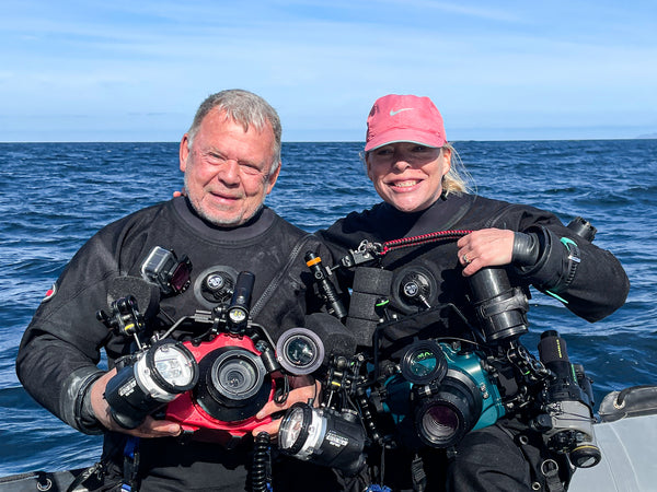 Kate and Deon Jonker with Underwater Photography Equipment