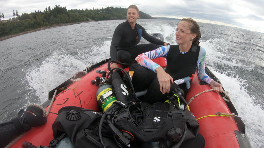 Hannah and Alex Tilley after SCUBA Diving in the Puget Sound