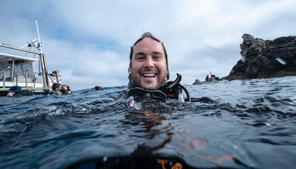 Charly Clerisse after scuba diving in the Maldives