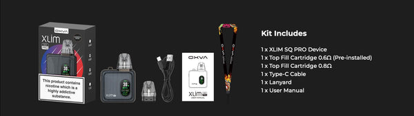 OXVA XLIM SQ PRO PACKING INFO