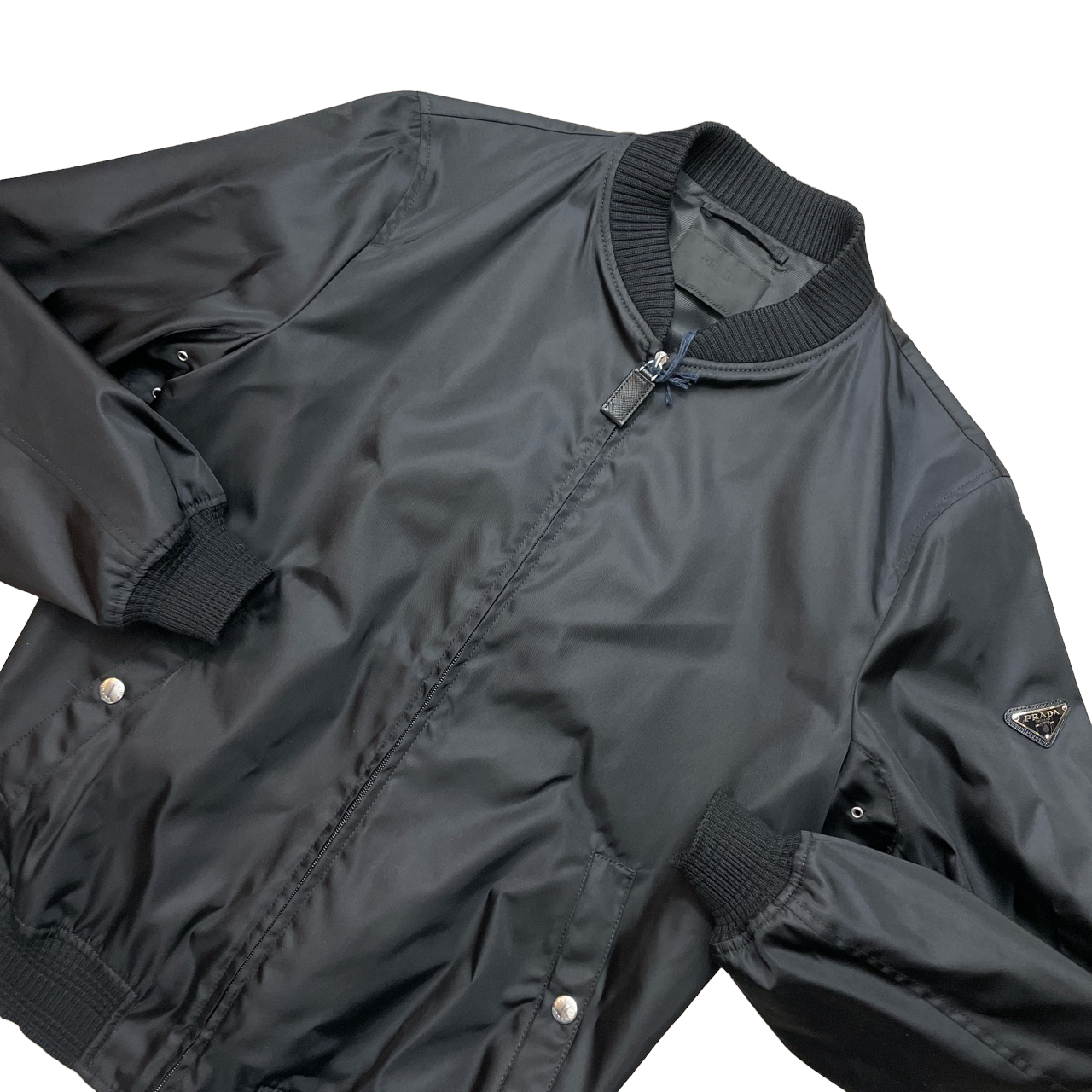 PRADA MILANO NYLON BOMBER JACKET - BLACK – SGN CLOTHING