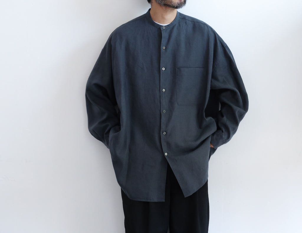 Graphpaper Linen L/S Oversized Band Collar Shirt – Chum!