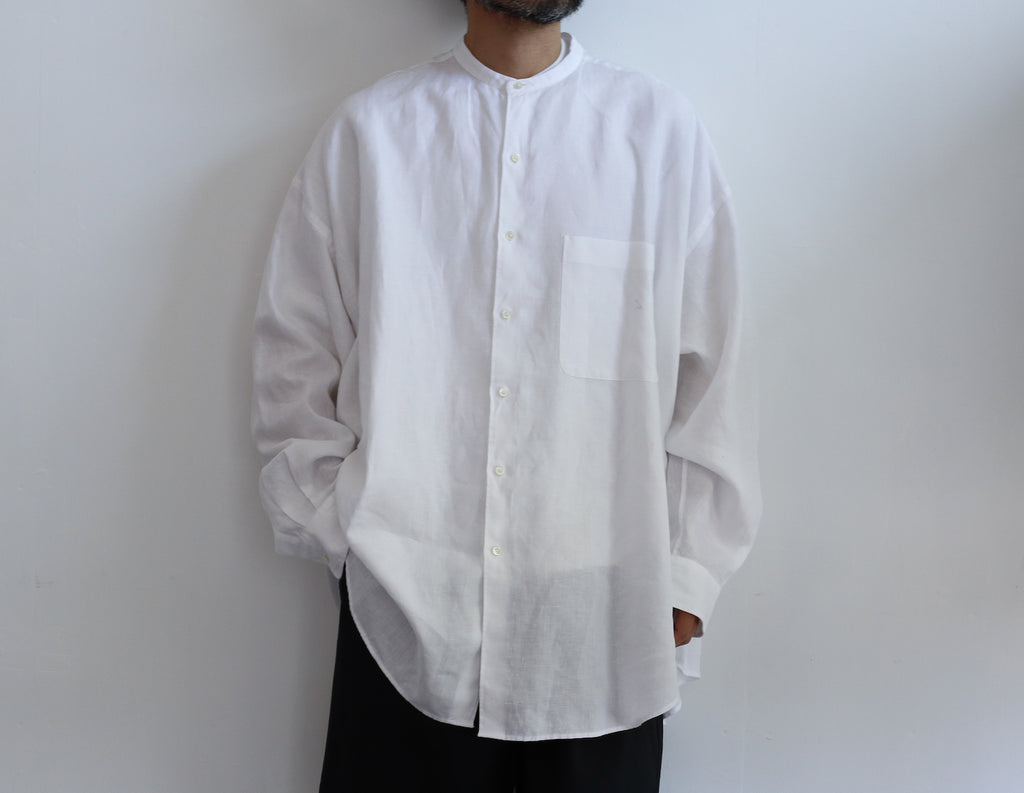 Graphpaper Linen L/S Oversized Band Collar Shirt – Chum!