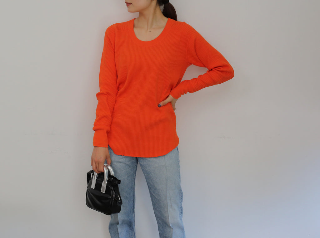 MEYAME  OBLONG NECK RIB PULLOVER