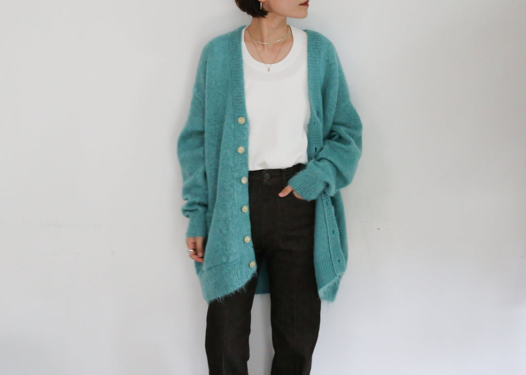 AURALEE BRUSHED SUPER KID MOHAIR KNIT LONG CARDIGAN – Chum!