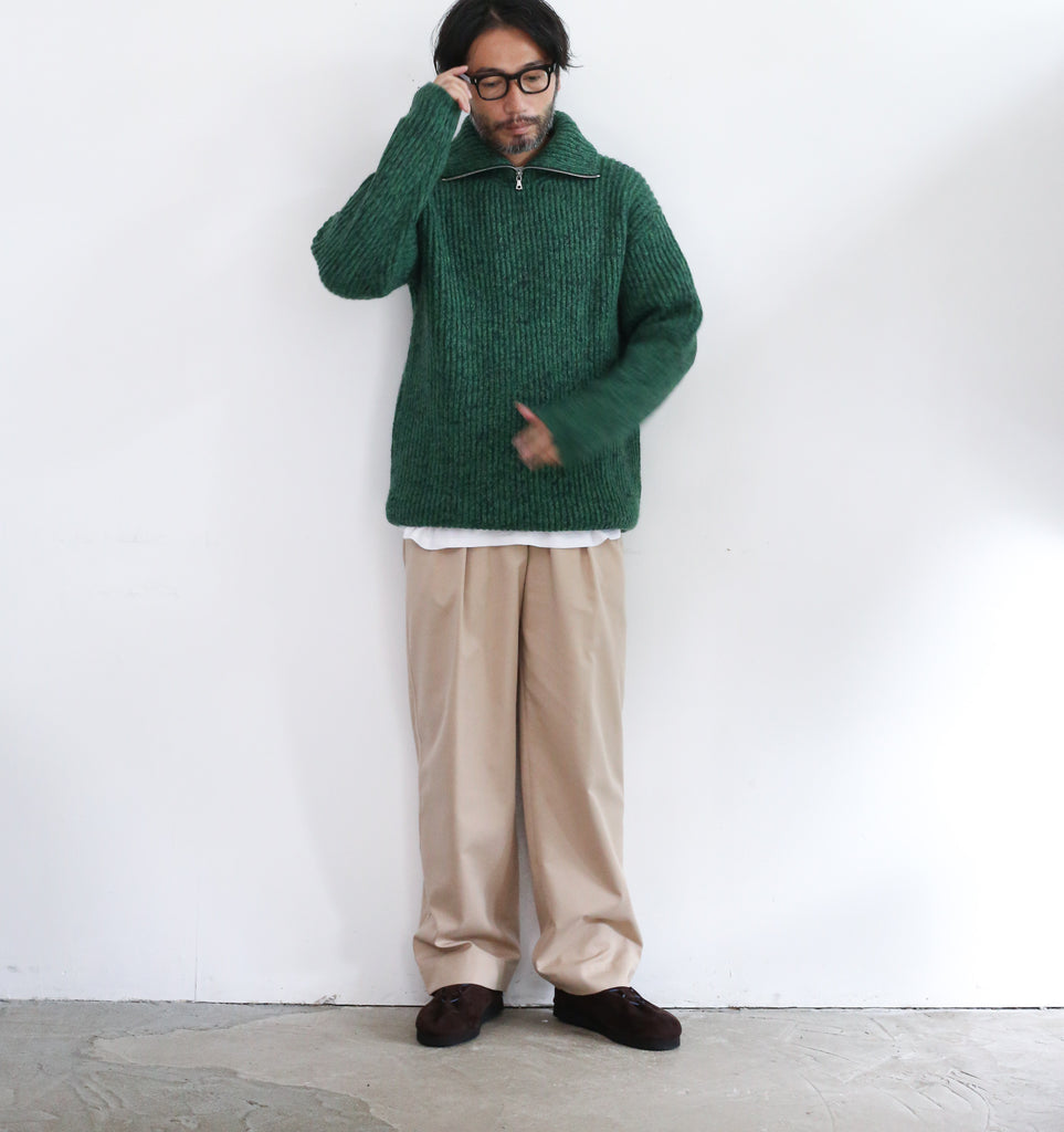 WOOL BABY ALPACA MIX RIB KINT ZIP TURTLEサイズは3となっております