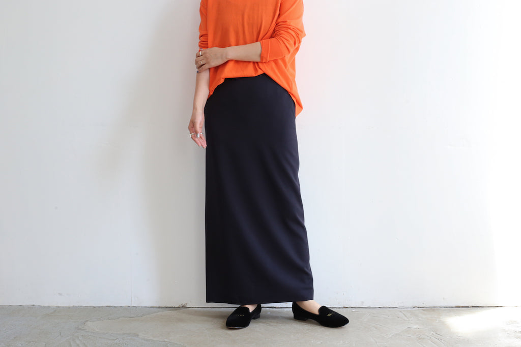 AURALEE HARD TWIST WOOL DOBBY SKIRT着丈約93cm