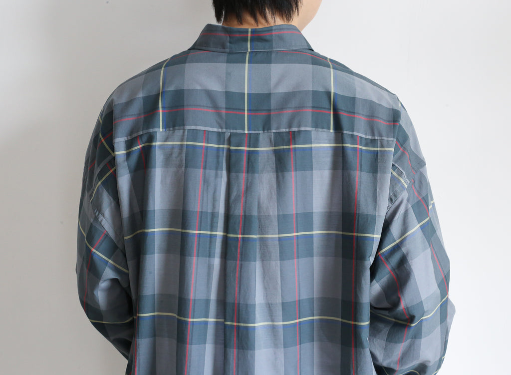 Graphpaper Sheer Check Oversized Regular Collar Shirt / Band