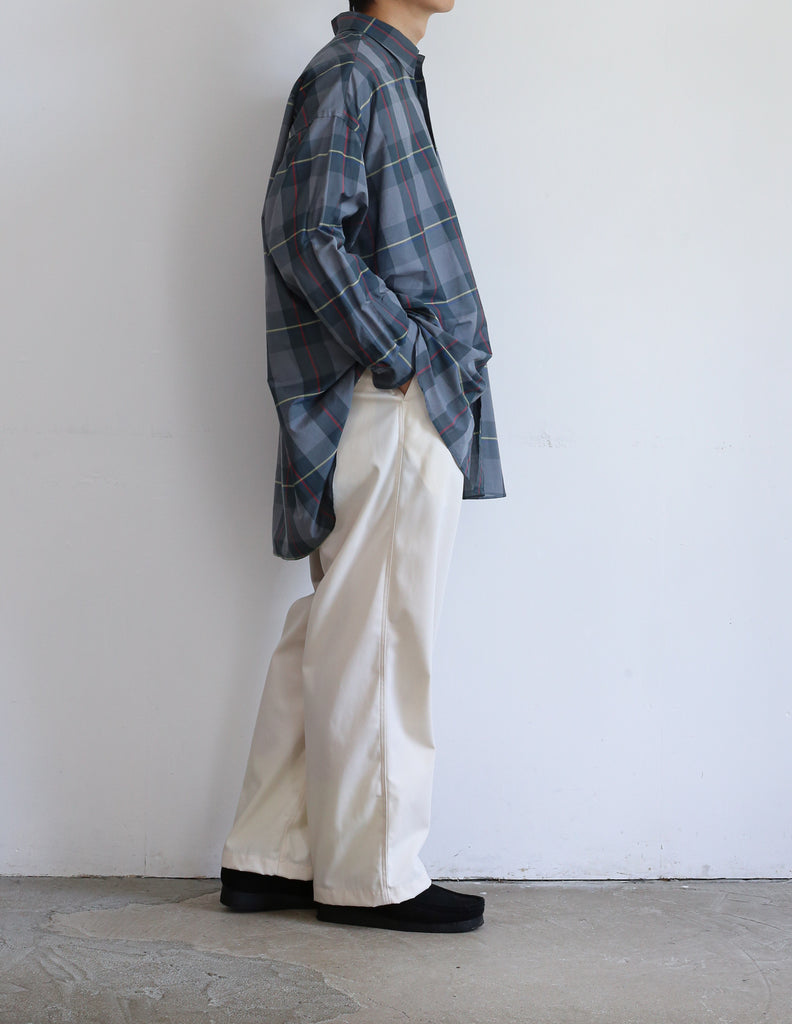 Graphpaper Sheer Check Oversized Regular Collar Shirt / Band