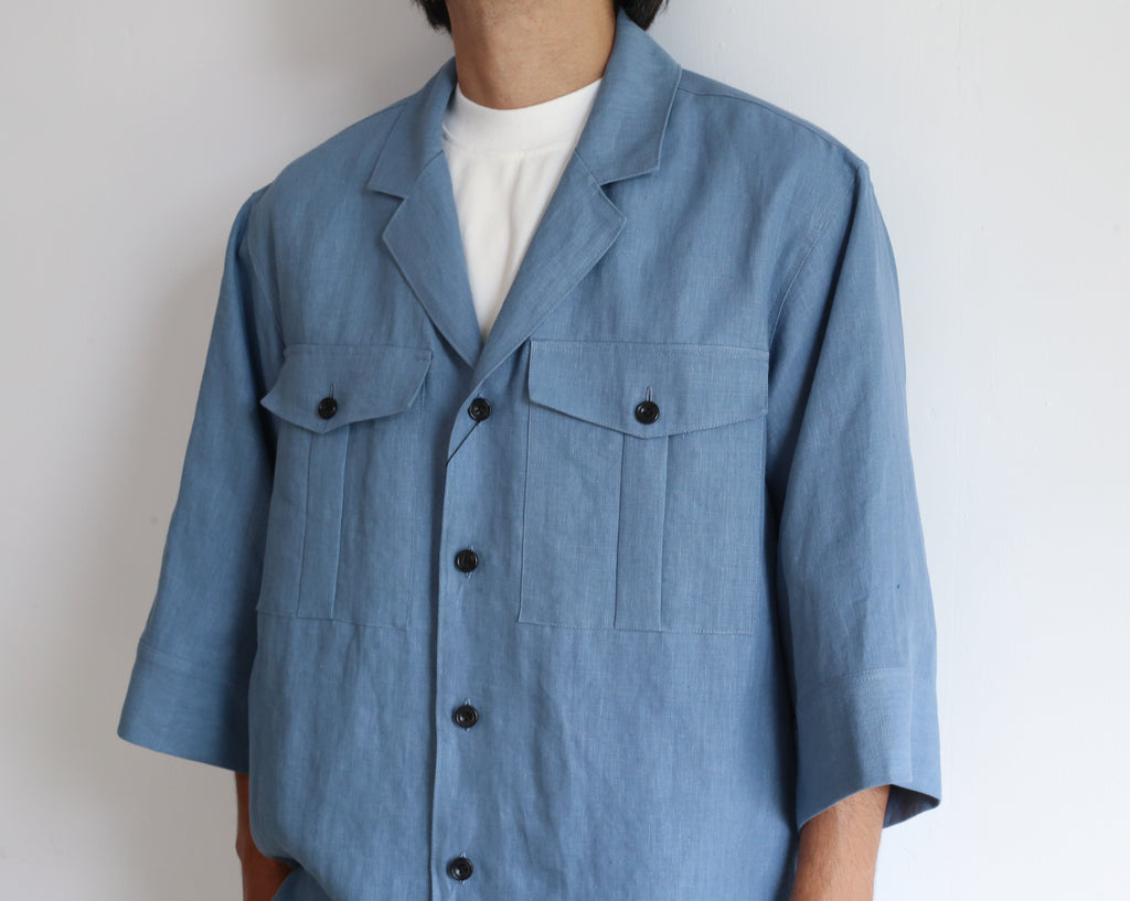 素材麻RAKINES LINEN WEATHER EXPLORER SHIRT 2 M