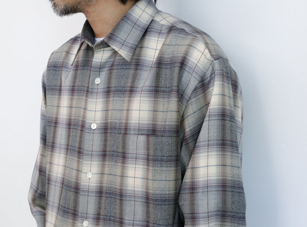 AURALEE SUPER LIGHT WOOL CHECK SHIRT & SUPER LIGHT WOOL CHECK EASY 