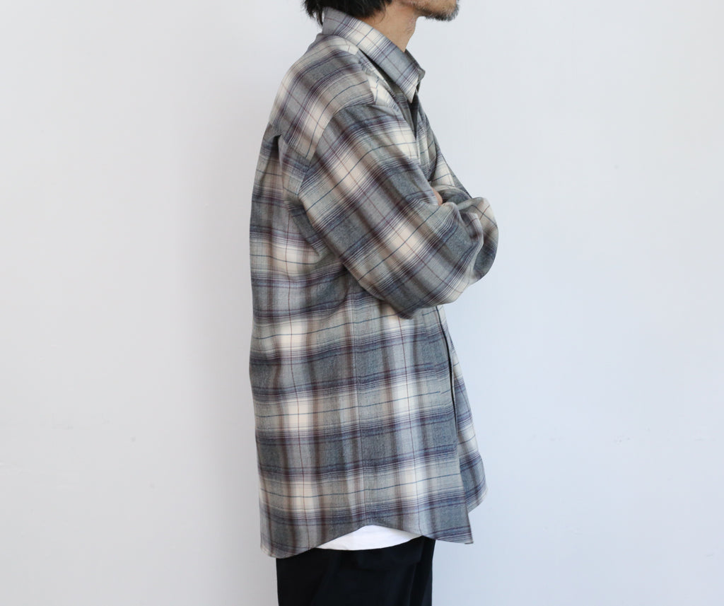 AURALEE SUPER LIGHT WOOL CHECK SHIRT & SUPER LIGHT WOOL