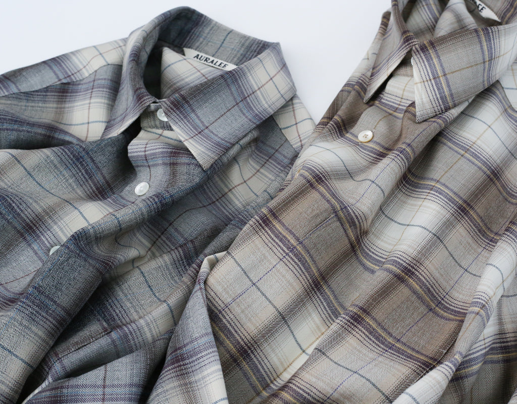 auralee Super Light Wool Check Shirt