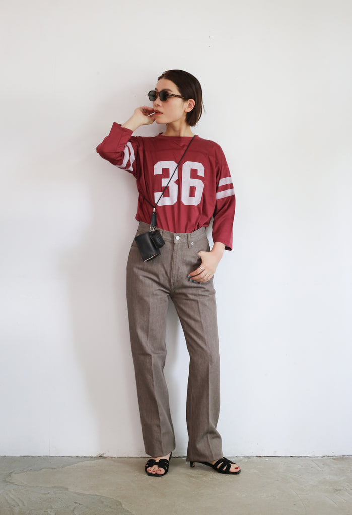 AURALEE HARD TWIST BROWN DENIM 5P PANTS/HARD TWIST DENIM 5P PANTS