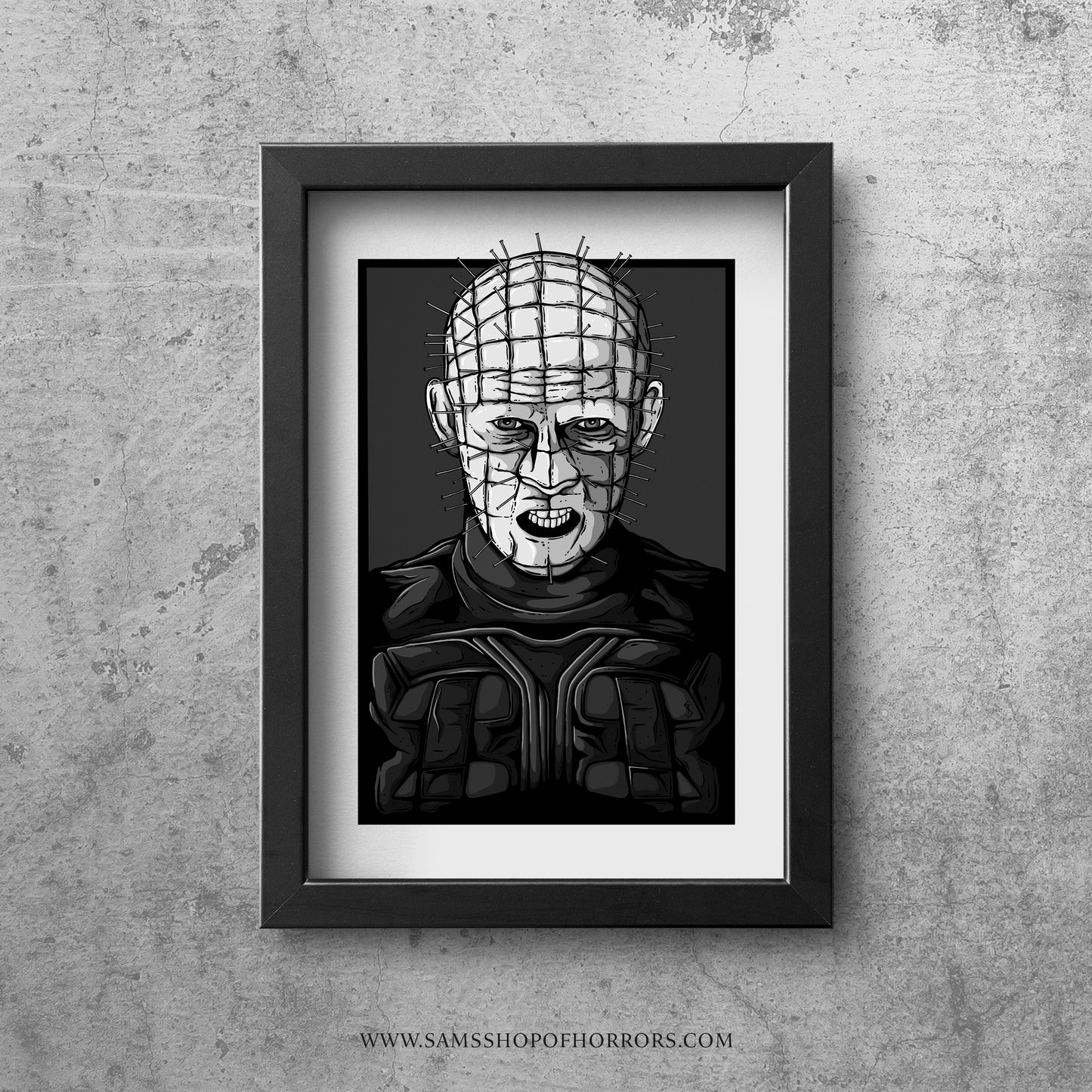 Pinhead Hellraiser Horror Portrait Print Sams Shop Of Horrors 3369