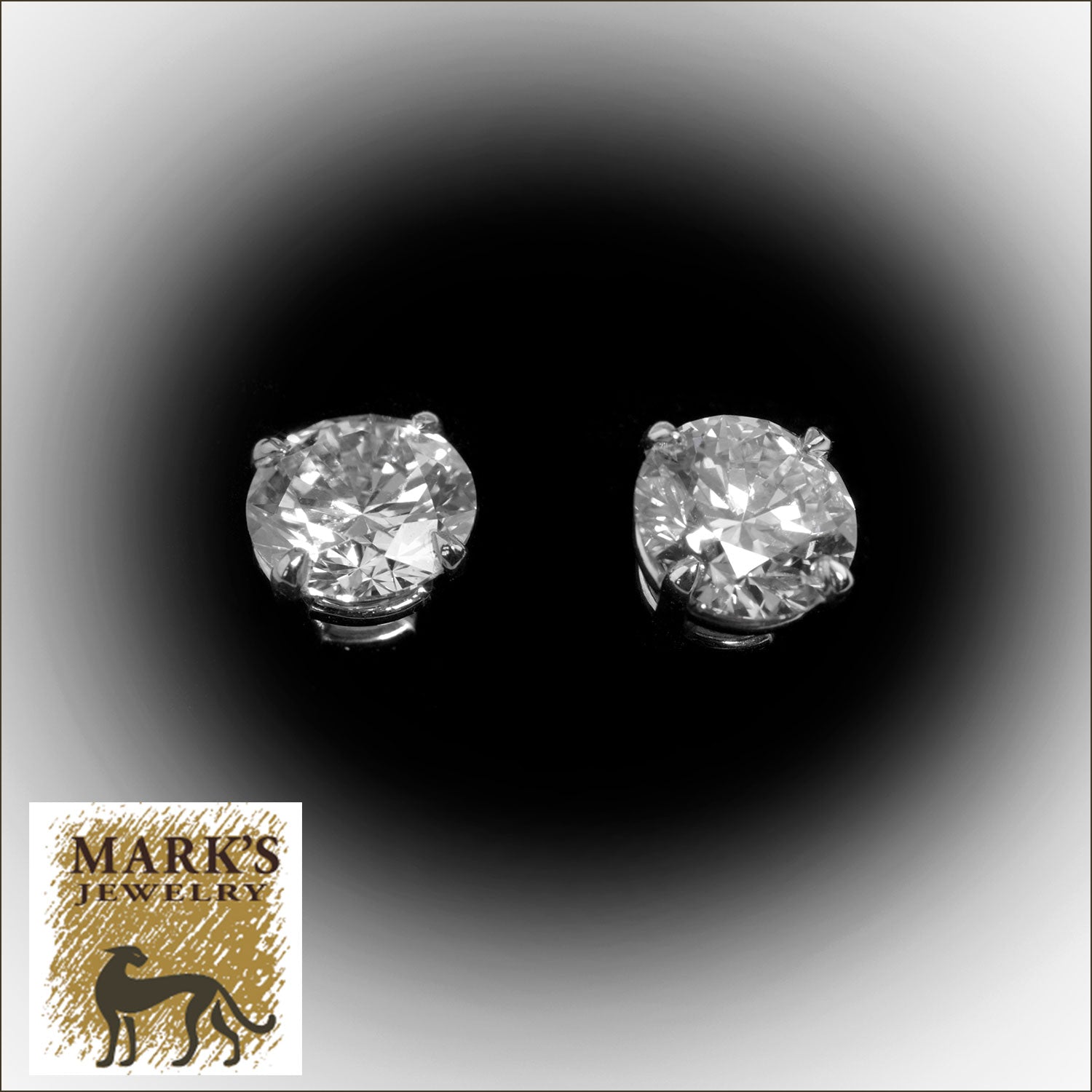 08963 14K White Gold 2.82 cttw Lab Grown Diamond Stud Earrings