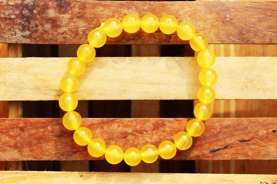 Buy online Yellow Jade Bracelet in Round Beads Best Price