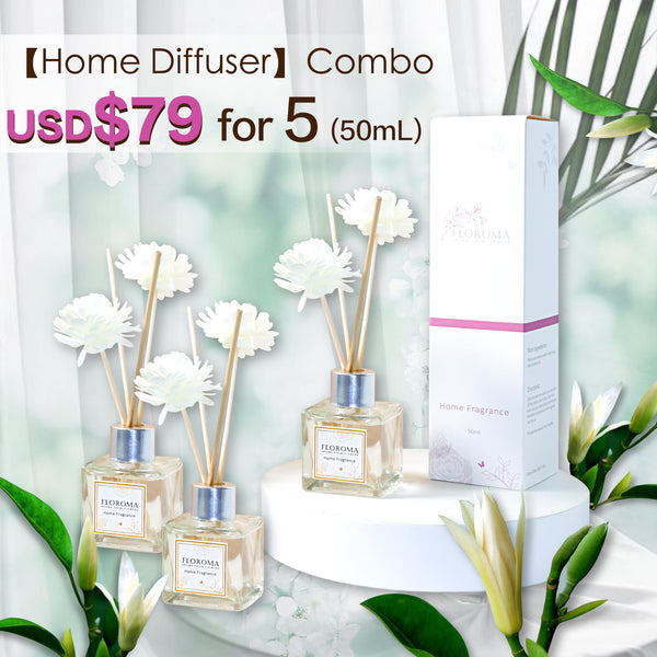 Floroma【Home Diffuser】Combo：USD$79 for 5 Diffusers (Any 5 Scents) – Floroma  花の滴