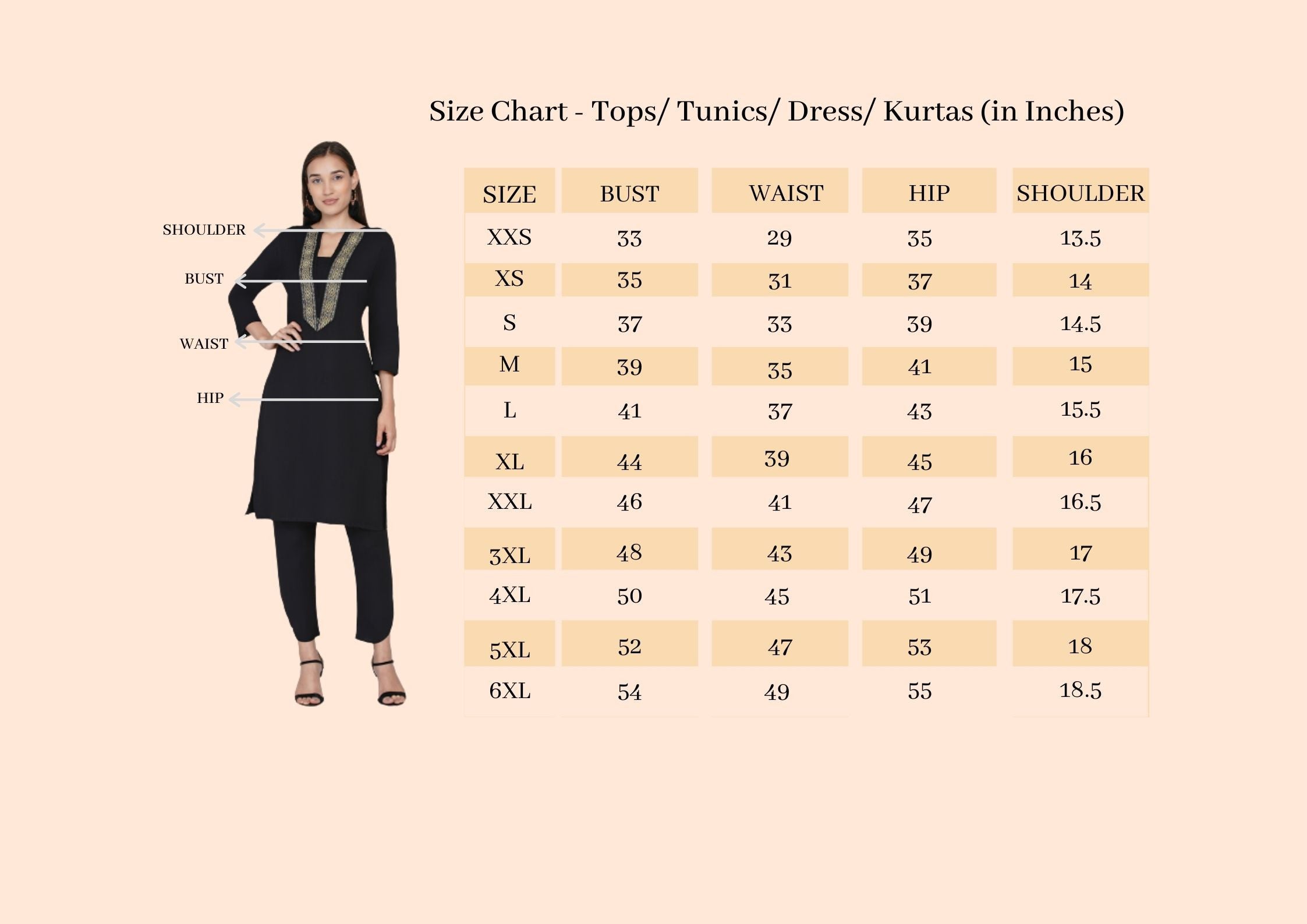 Our Size Chart – Fabnest