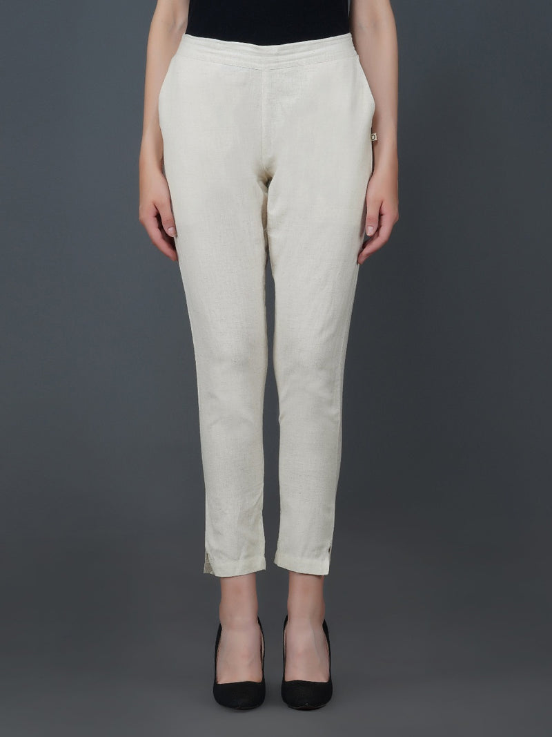 Off white cotton flex petal pants – Fabnest