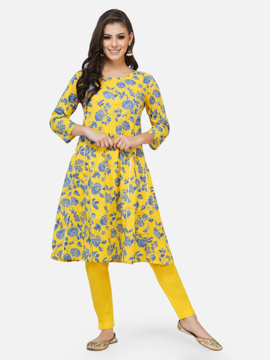 Yellow Ombre Shaded Kurta And Pant Pajama - Smriti- Fabilicious Fashion