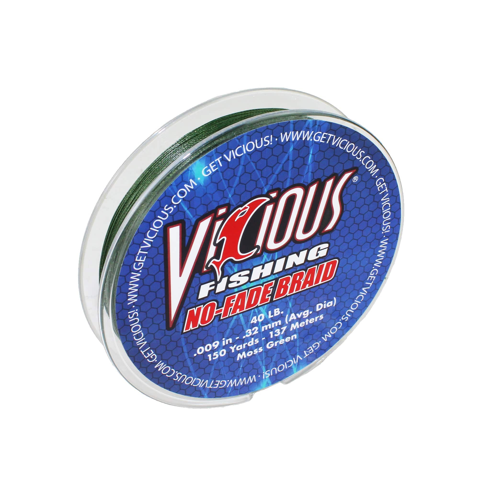 Vicious NBRY No-Fade Braid Fishing Line, 300 Yards - Hi-Vis Yellow