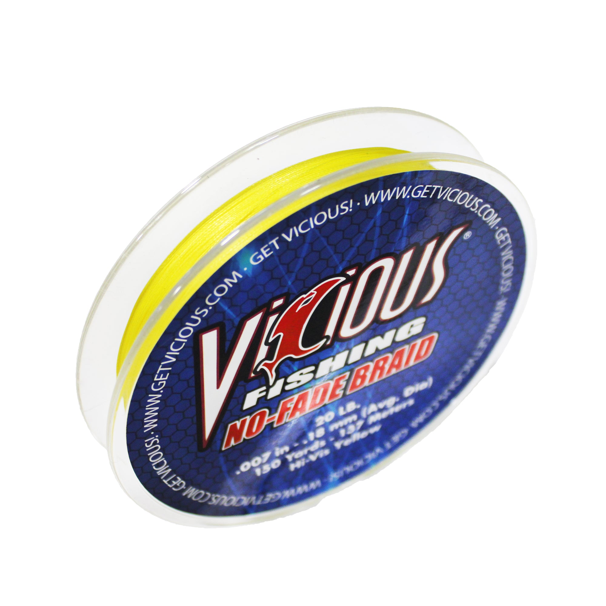 Vicious NBRY No-Fade Braid Fishing Line, 300 Yards - Hi-Vis Yellow