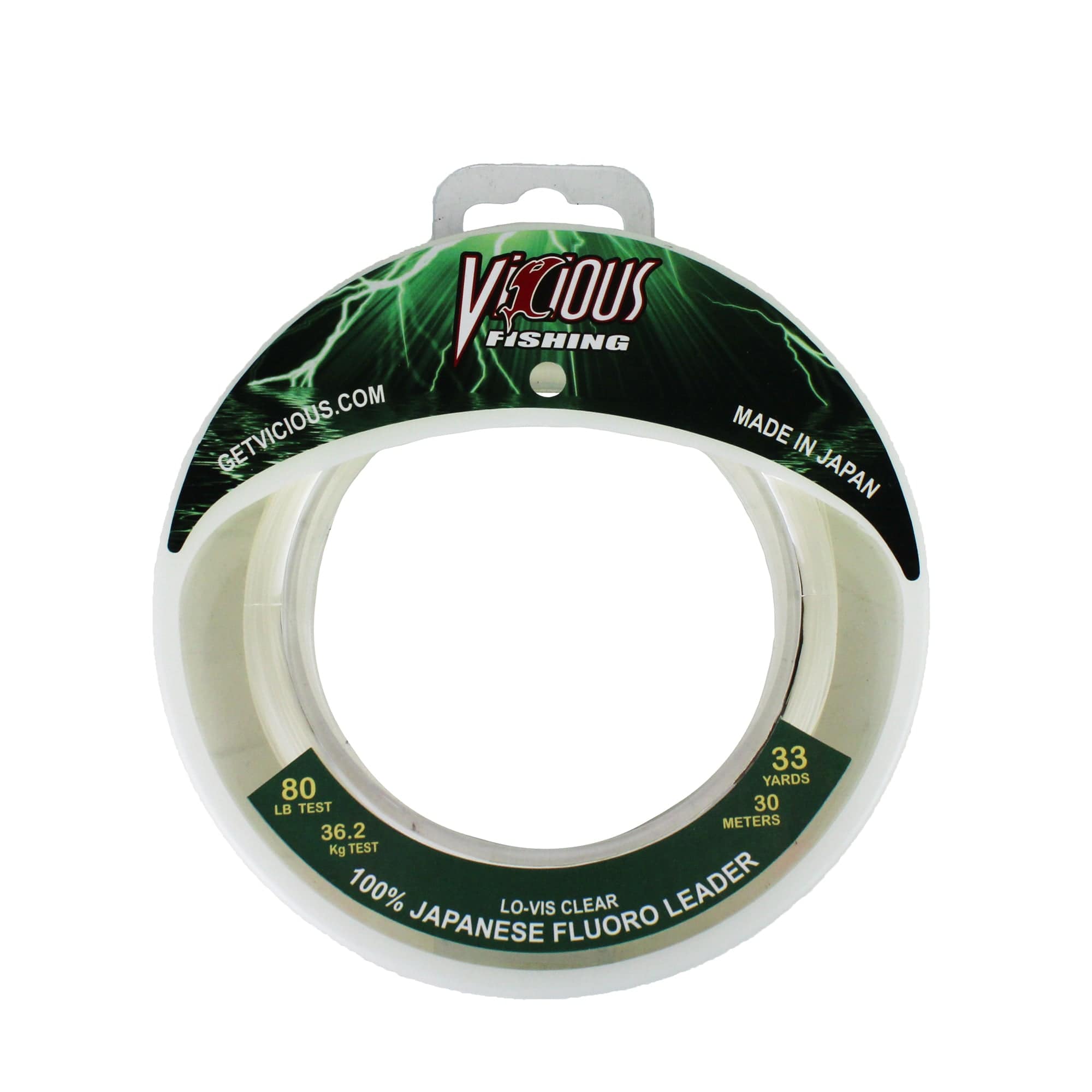 Vicious Fishing Fluorocarbon Leader - 33 Yards - 130 lb.