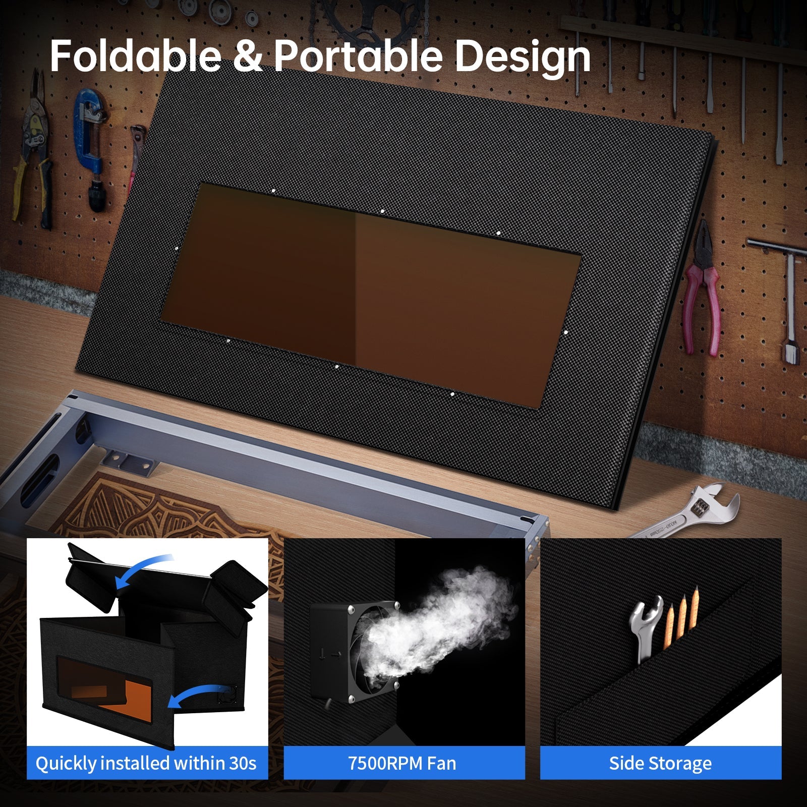 iKier E1 Enclosure Foldable Dust-Proof Cover for Laser Engraver – Atomstack
