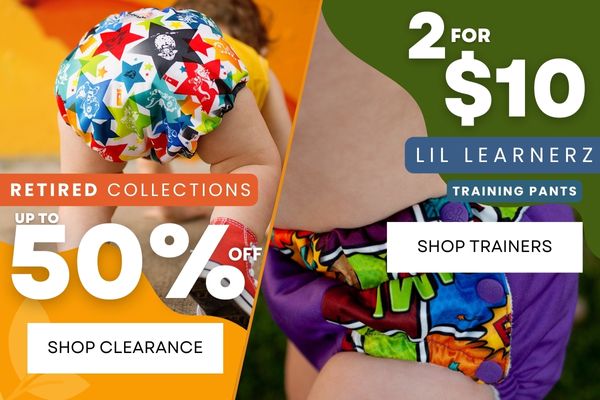 Earth Sale discounts on cloth diapers and training pants. Save more than Black Friday, up to 75% off!