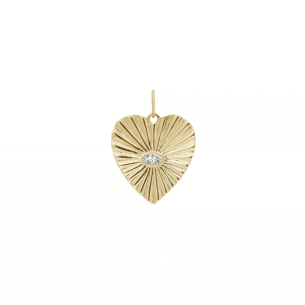 DIAMOND SUNBEAM HEART CHARM – 6 by Gee Beauty