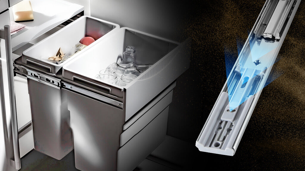 push to open soft close drawer slides