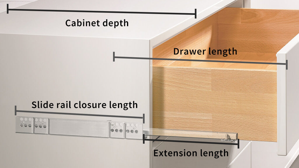 undermount soft close drawer slides AOLISHENG measurement details