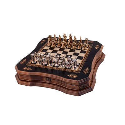 20.5 Inches Istanbul Chess Set Walnut - Mother of Pearl inlaid Chess B –  Craftsoy