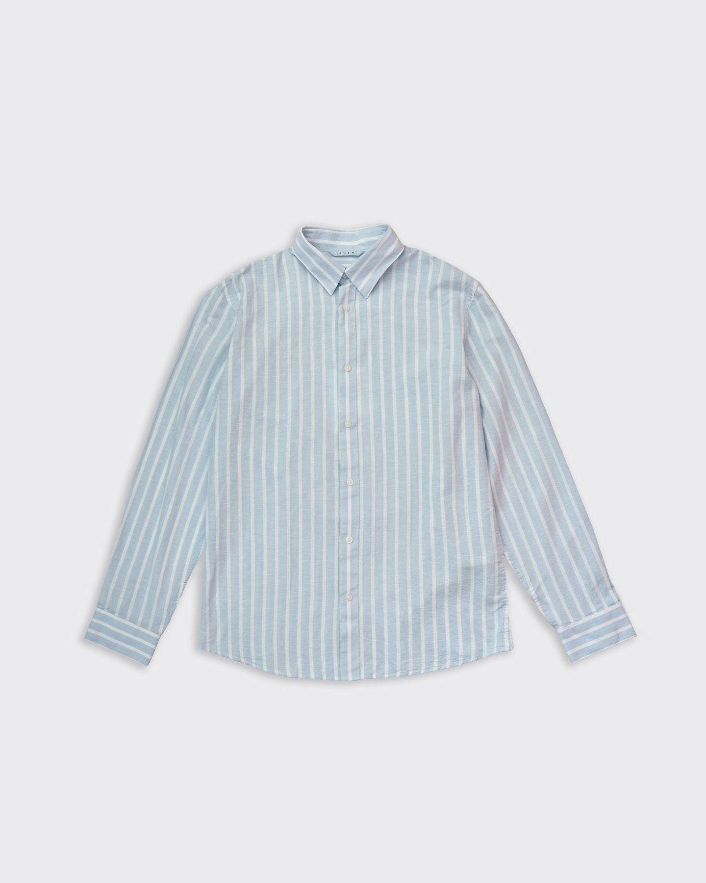 Image of Selected Homme Camicia Lino Stripes Azzurra