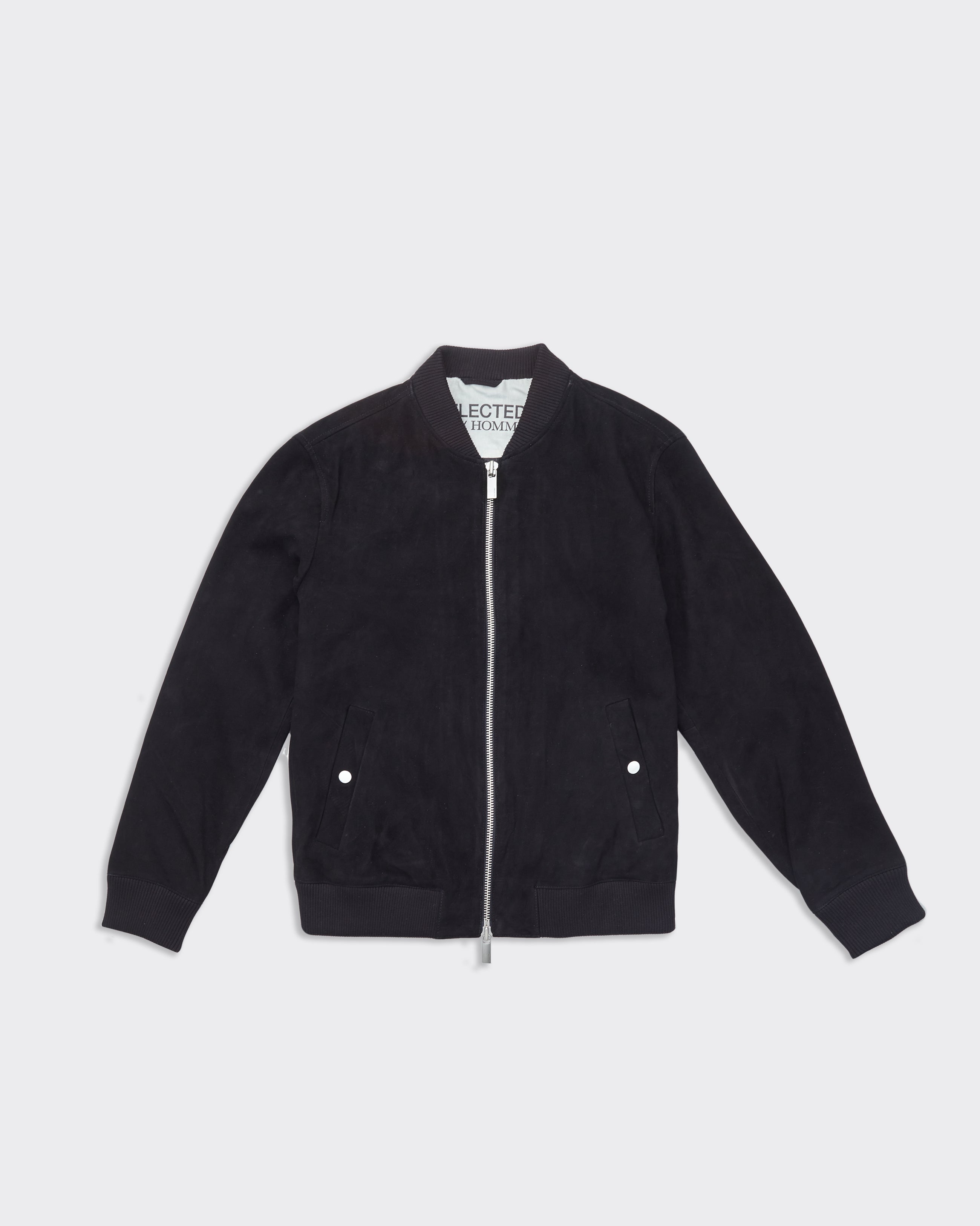 Image of Selected Homme Bomber Archive Suede Nero