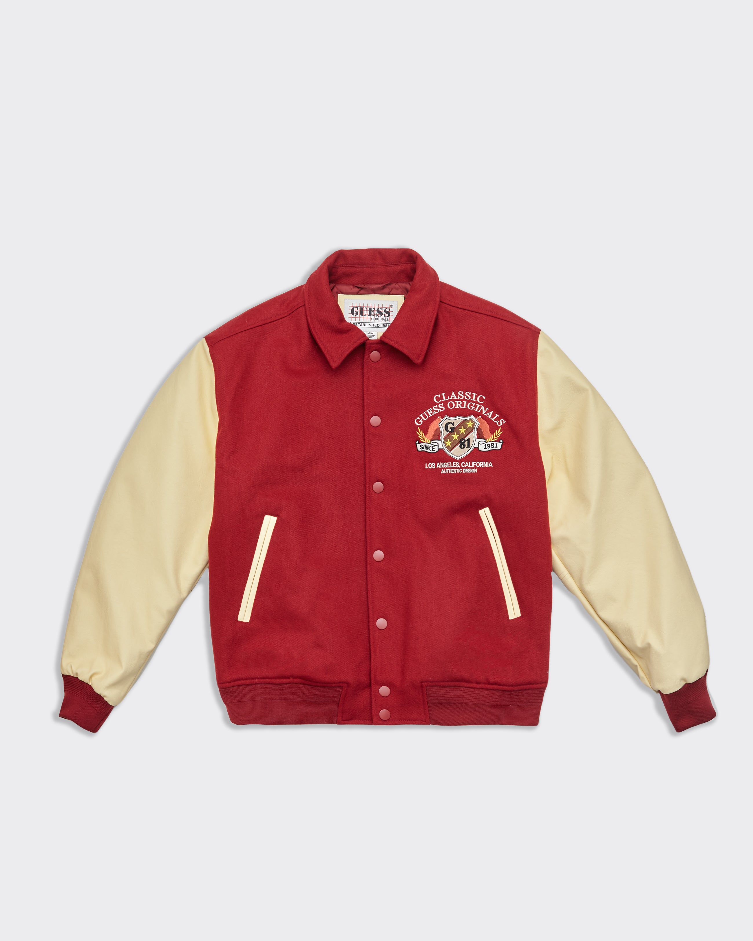 Image of Guess Originals Varsity Authentic Letterman Rosso