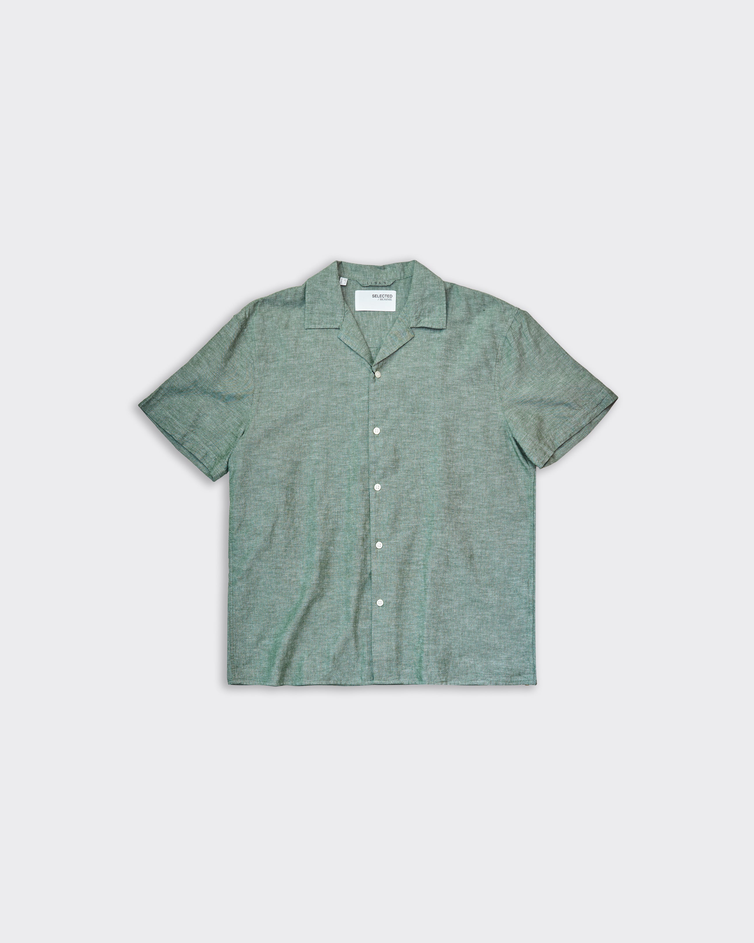 Image of Selected Homme Camicia Lino Resort Verde