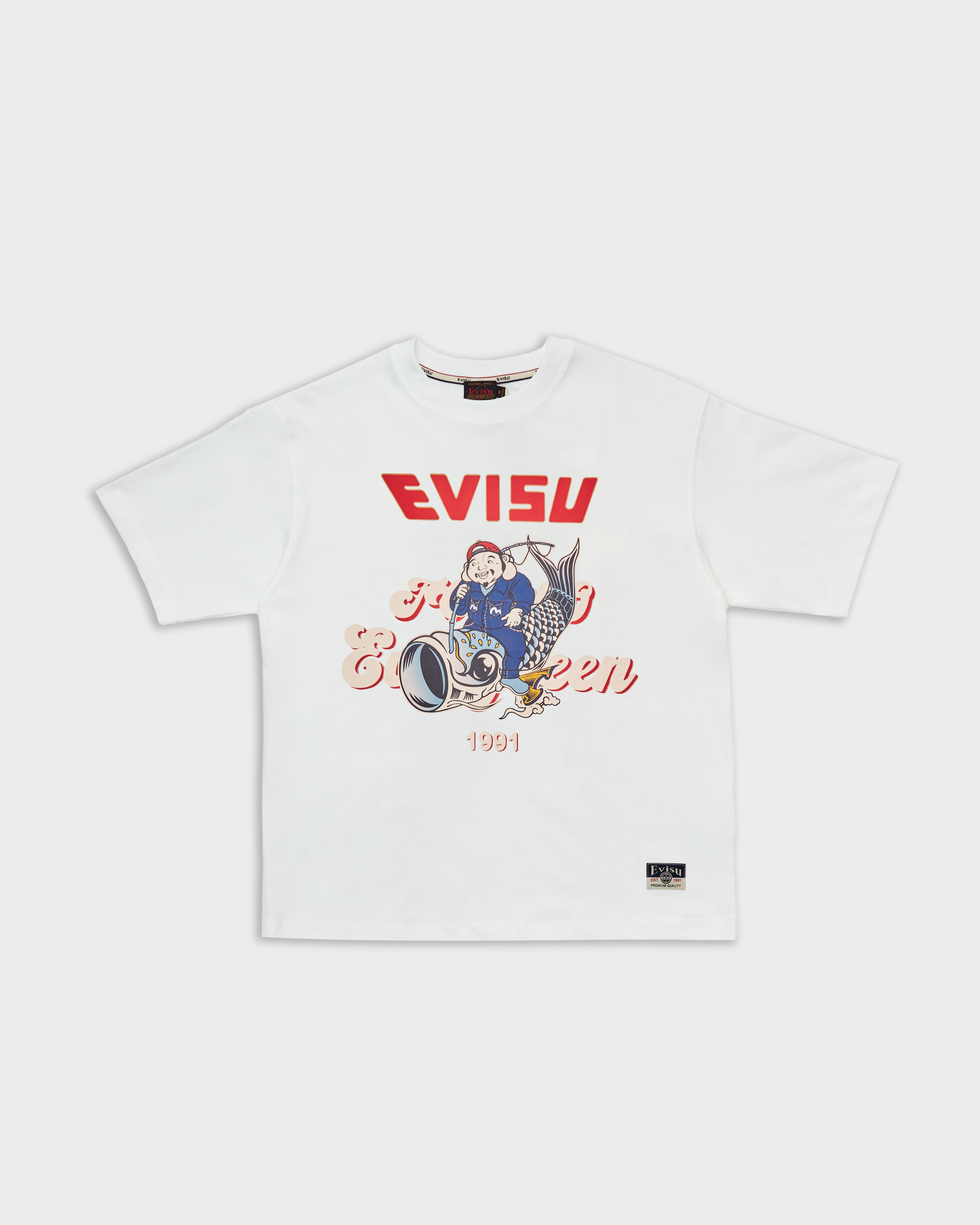 Image of Evisu T-Shirt Koinobori Print Bianca