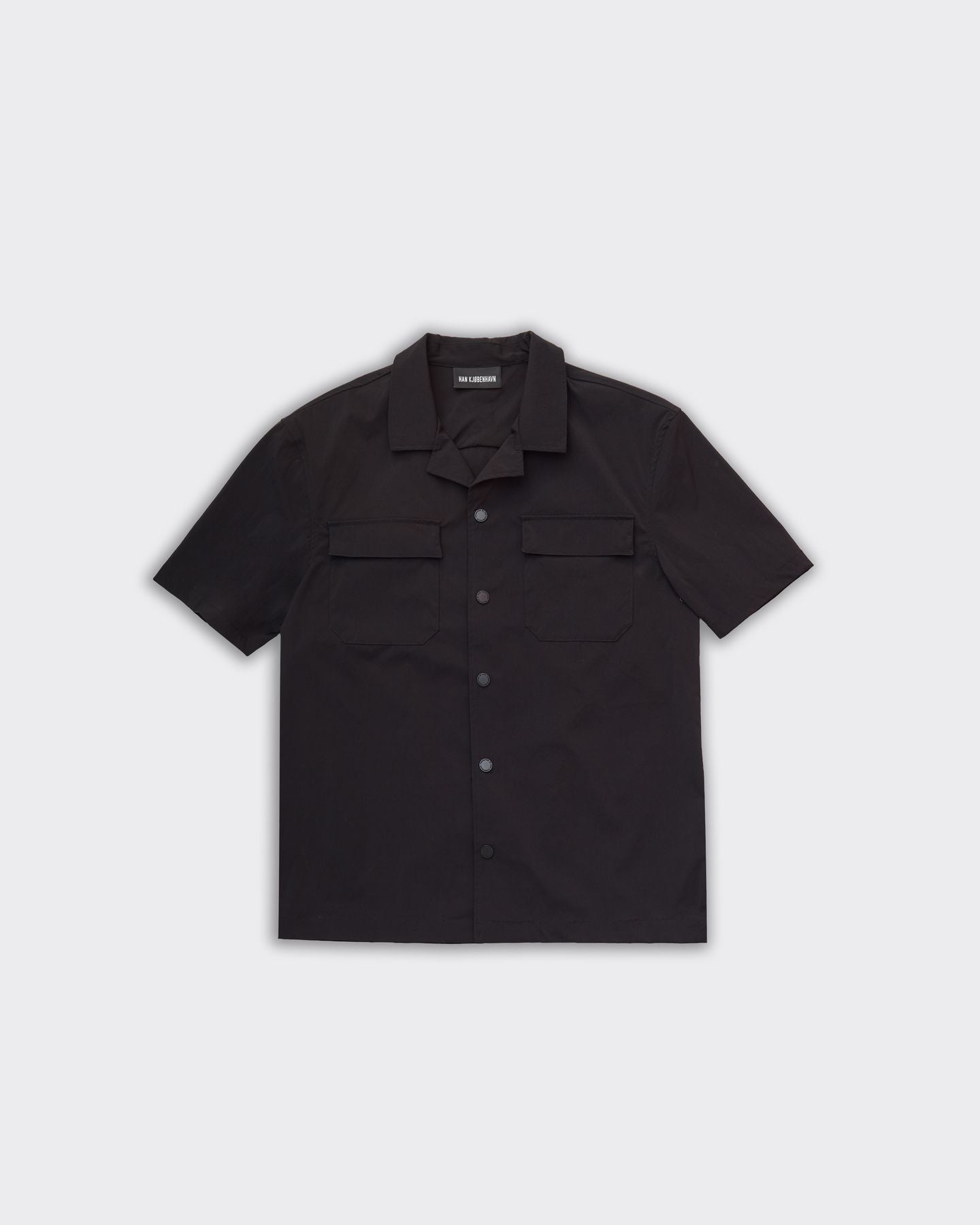 Image of Han Kjøbenhavn Camicia Nylon Camp-Collar Nera