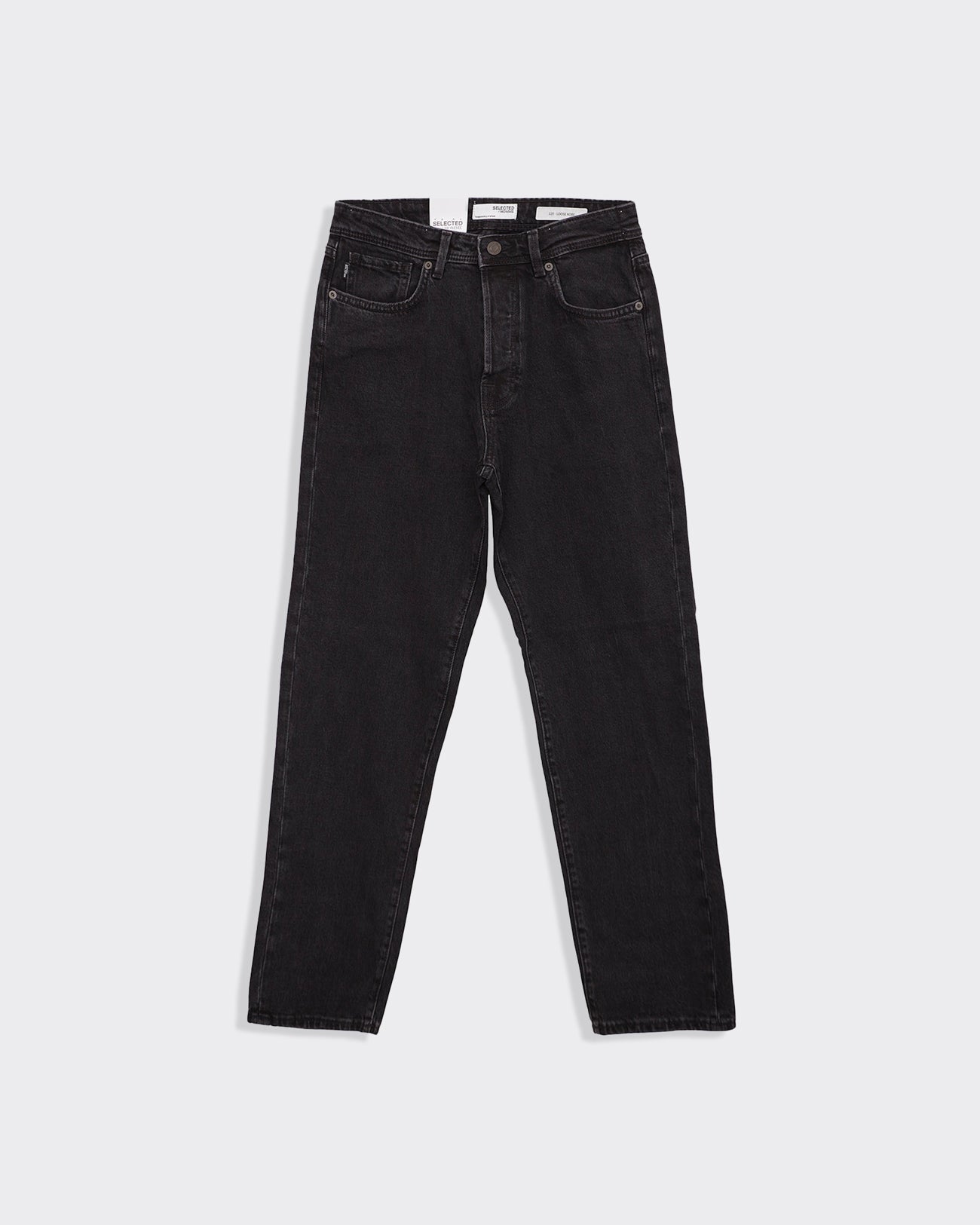Image of Selected Homme Jeans Wide Kobe Nero in Cotone