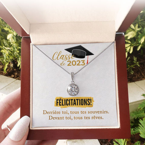 Collier de graduation pour femme - Classe de 2023 - Collier amour éternel