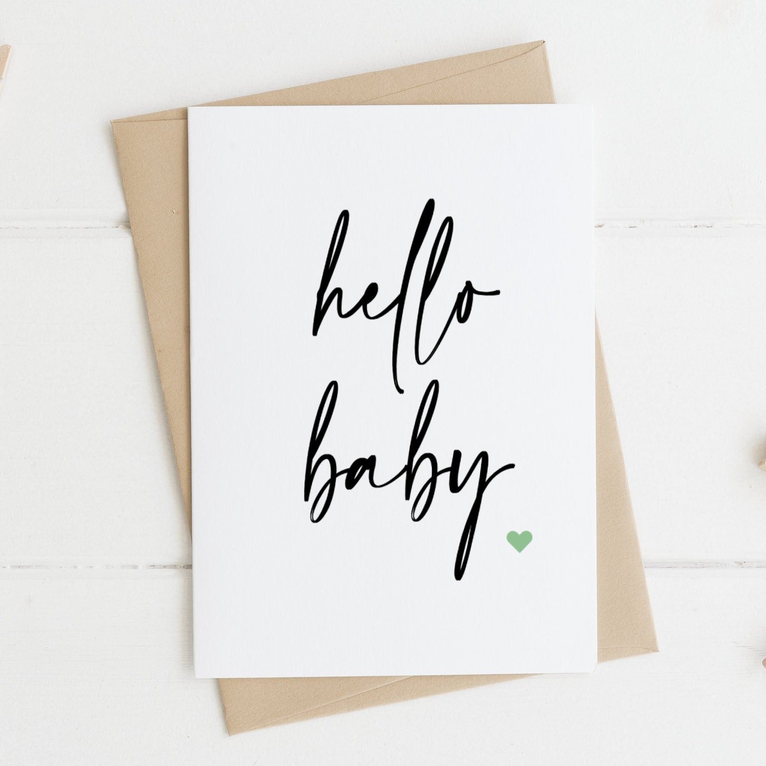 Hello Baby Gender Neutral Greeting Card Badger And Blue