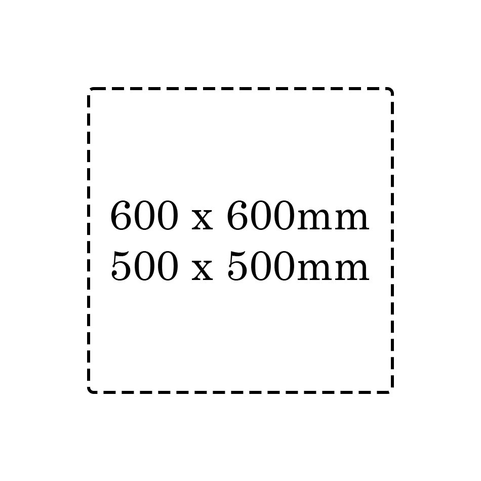 Pictogramme dimensions enseigne carrée