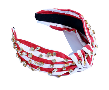 Red Striped Jewel Headband